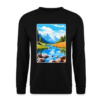 Aiguestortes I Estany de Sant Maurici Park Spanien - Unisex Pullover - Schwarz - Vorne - Alina (178cm) & Michal (187cm)