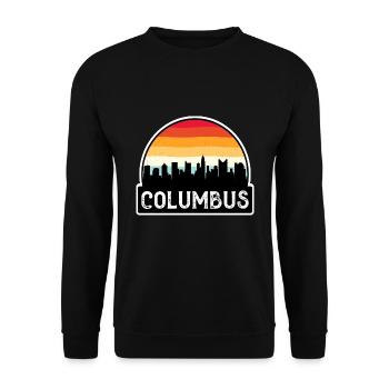 Columbus Ohio USA Flagge Skyline Reisesouvenir - Unisex Pullover - Schwarz - Vorne - Alina (178cm) & Michal (187cm)