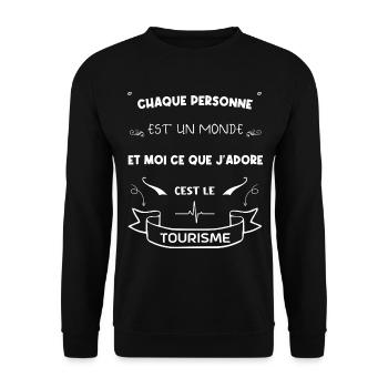 Ich liebe den Tourismus - Unisex Pullover - Schwarz - Vorne - Alina (178cm) & Michal (187cm)