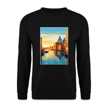 Venedig Italien Dekoration Markusplatz Souvenir - Unisex Pullover - Schwarz - Vorne - Alina (178cm) & Michal (187cm)