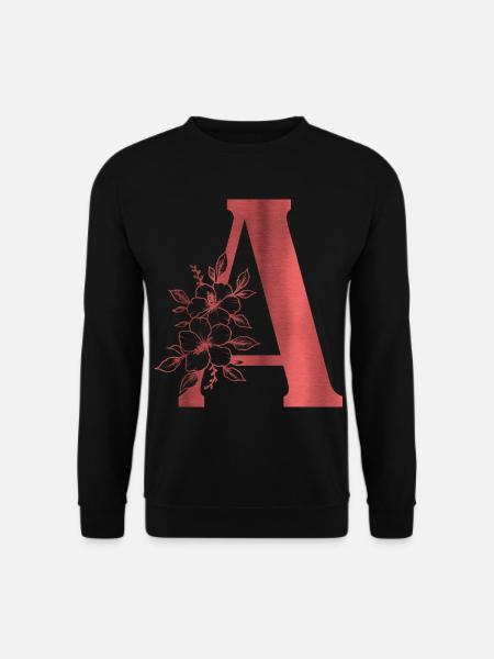 A Monogramm Buchstabe - Unisex Pullover - Schwarz