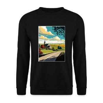 Lancaster County Pennsylvania Reiseposter - Unisex Pullover - Schwarz - Vorne - Alina (178cm) & Michal (187cm)