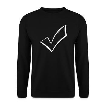 Häkchen Hacken OK Gesehen Weiß Vektor - Unisex Pullover - Schwarz - Vorne - Alina (178cm) & Michal (187cm)