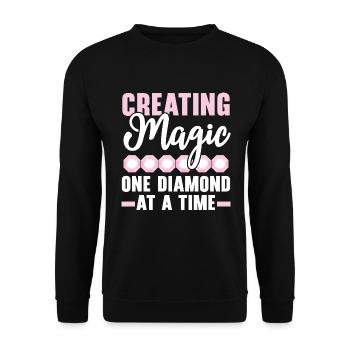 Diamantmalerei Handwerkszeug Diamantmaler - Unisex Pullover - Schwarz - Vorne - Alina (178cm) & Michal (187cm)