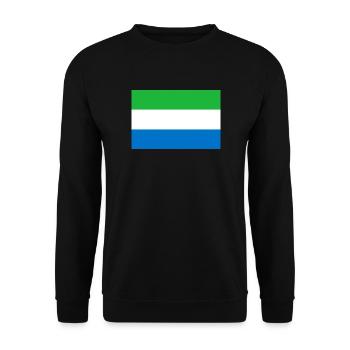 Sierra Leone – Flaggenwappen Grün, Weiß Blau - Unisex Pullover - Schwarz - Vorne - Alina (178cm) & Michal (187cm)