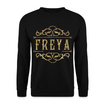 Freya gold - Unisex Pullover - Schwarz - Vorne - Alina (178cm) & Michal (187cm)