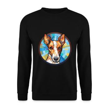 Glatte Foxterrier-Hunderasse buntes Aquarell - Unisex Pullover - Schwarz - Vorne - Alina (178cm) & Michal (187cm)