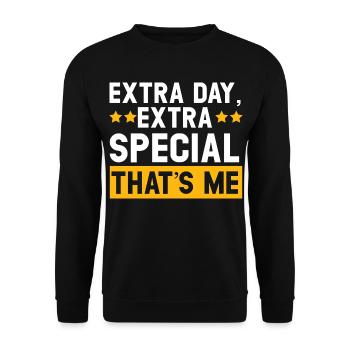 Happy Birthday Schaltjahr 29. Februar Schalttag - Unisex Pullover - Schwarz - Vorne - Alina (178cm) & Michal (187cm)