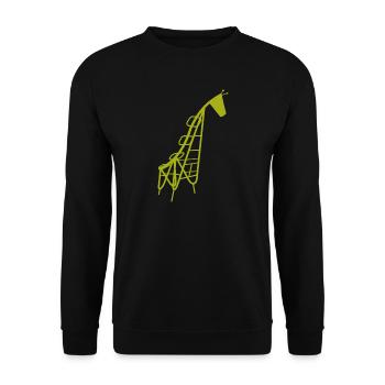 Giraffe bunt - Unisex Pullover - Schwarz - Vorne - Alina (178cm) & Michal (187cm)