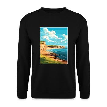 Valdes Halbinsel Argentinien Vintage Reiseposter - Unisex Pullover - Schwarz - Vorne - Alina (178cm) & Michal (187cm)
