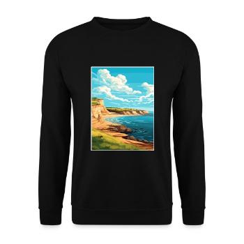 Valdes Halbinsel Argentinien Vintage Reiseposter - Unisex Pullover - Schwarz - Vorne - Alina (178cm) & Michal (187cm)