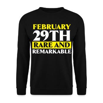 Happy Birthday Schaltjahr 29. Februar Schalttag - Unisex Pullover - Schwarz - Vorne - Alina (178cm) & Michal (187cm)