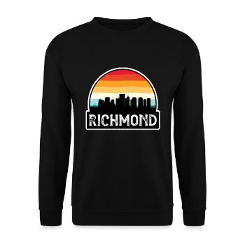 Richmond Virginia USA Flagge Skyline Reisesouvenir - Unisex Pullover - Schwarz - Vorne - Alina (178cm) & Michal (187cm)