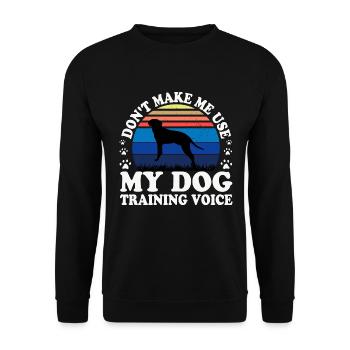 Braque Saint Germain Hund Silhouette Retro Sonnenuntergang - Unisex Pullover - Schwarz - Vorne - Alina (178cm) & Michal (187cm)