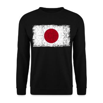Japanische Flagge Japan Japanflagge - Unisex Pullover - Schwarz - Vorne - Alina (178cm) & Michal (187cm)