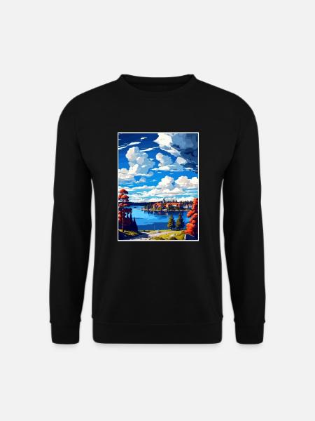 Östersund Schweden Vintage Reiseposter Souvenir - Unisex Pullover - Schwarz