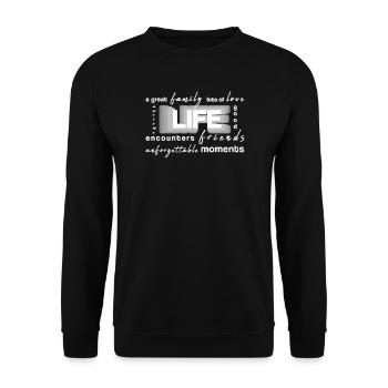 life live love family - Unisex Pullover - Schwarz - Vorne - Alina (178cm) & Michal (187cm)