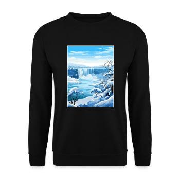 Niagara Falls New York State Vintage-Reiseposter - Unisex Pullover - Schwarz - Vorne - Alina (178cm) & Michal (187cm)