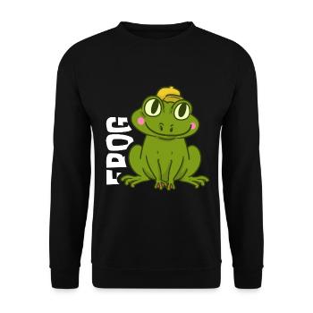 Quakender Laubfrosch Teichbewohner - Unisex Pullover - Schwarz - Vorne - Alina (178cm) & Michal (187cm)