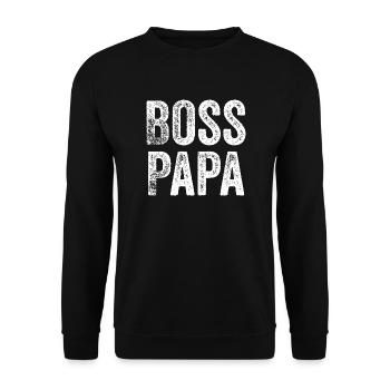 lustiger Chef-Spruch - Unisex Pullover - Schwarz - Vorne - Alina (178cm) & Michal (187cm)