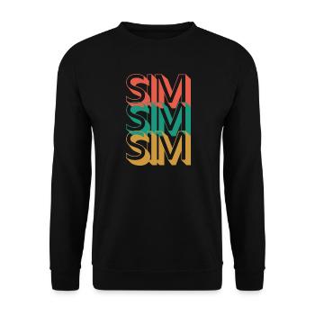 Simracing, Sim Racin, Racer Gift - Unisex Pullover - Schwarz - Vorne - Alina (178cm) & Michal (187cm)