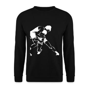 Bärenstarker Ringer Bodenkampf - Unisex Pullover - Schwarz - Vorne - Alina (178cm) & Michal (187cm)