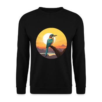 Bienenfresser Bunte Aquarell-Karikatur Kawaii Haustier - Unisex Pullover - Schwarz - Vorne - Alina (178cm) & Michal (187cm)
