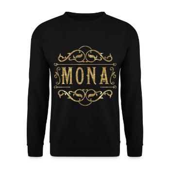 Mona gold - Unisex Pullover - Schwarz - Vorne - Alina (178cm) & Michal (187cm)