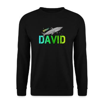 David - Unisex Pullover - Schwarz - Vorne - Alina (178cm) & Michal (187cm)