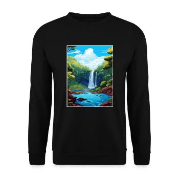La Paz Wasserfall Gärten Costa Rica Reiseposter - Unisex Pullover - Schwarz - Vorne - Alina (178cm) & Michal (187cm)