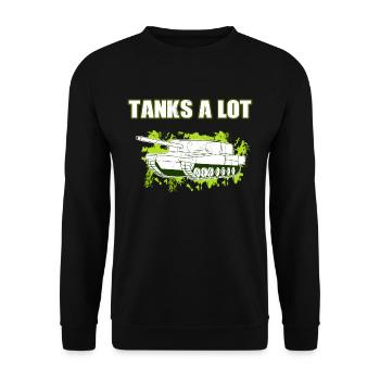Tank Lover Panzerfahrer Panzer Spruch Lustig - Unisex Pullover - Schwarz - Vorne - Alina (178cm) & Michal (187cm)