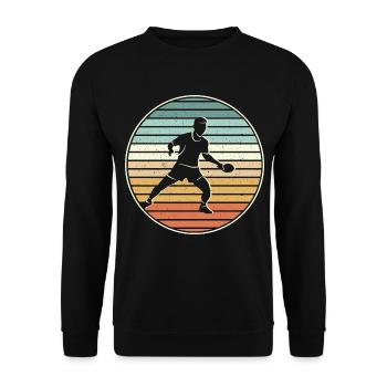 Tischtennisspieler Ping Pong Vintage Tischtennis - Unisex Pullover - Schwarz - Vorne - Alina (178cm) & Michal (187cm)