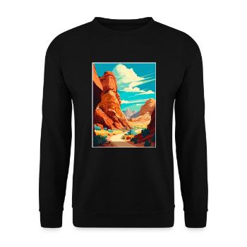 Red Rock Canyon State Park Kalifornien Souvenir - Unisex Pullover - Schwarz - Vorne - Alina (178cm) & Michal (187cm)