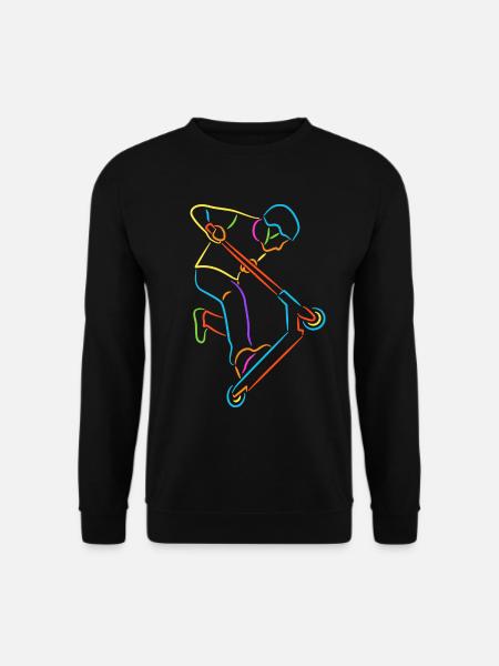 Stunt Scooter Tricks Bunt Tretroller - Unisex Pullover - Schwarz