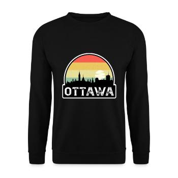Ottawa Kanada Flagge Skyline Reisesouvenir - Unisex Pullover - Schwarz - Vorne - Alina (178cm) & Michal (187cm)