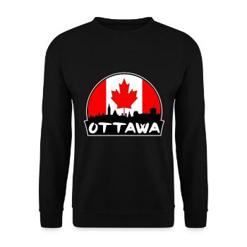 Ottawa Kanada Flagge Skyline Silhouette Reisen - Unisex Pullover - Schwarz - Vorne - Alina (178cm) & Michal (187cm)