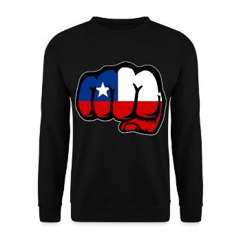 Chile Flagge Faust - Unisex Pullover - Schwarz - Vorne - Alina (178cm) & Michal (187cm)