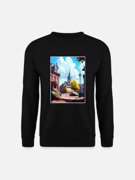 Lund Schweden Vintage Reiseposter WPA Souvenir - Unisex Pullover - Schwarz