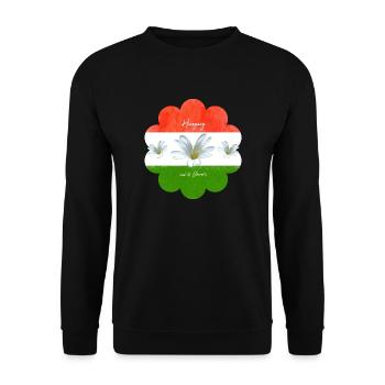 Ungarn Fahne ungarische Flagge - Unisex Pullover - Schwarz - Vorne - Alina (178cm) & Michal (187cm)