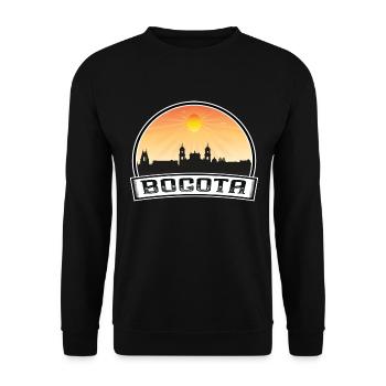 Bogota Kolumbien Skyline Vintage Sonnenuntergang Reise Souv - Unisex Pullover - Schwarz - Vorne - Alina (178cm) & Michal (187cm)