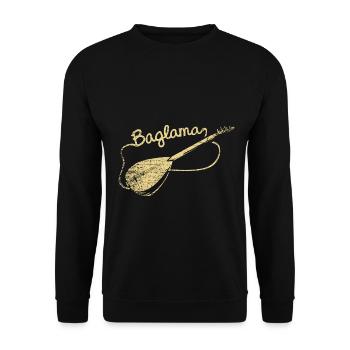 Begeisterter Baglama Volksmusiker - Unisex Pullover - Schwarz - Vorne - Alina (178cm) & Michal (187cm)