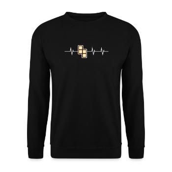 I love Retro Gaming - Block Edition - Unisex Pullover - Schwarz - Vorne - Alina (178cm) & Michal (187cm)