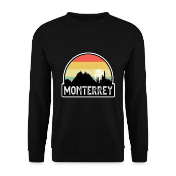 Monterrey Mexiko Flagge Skyline Reisesouvenir - Unisex Pullover - Schwarz - Vorne - Alina (178cm) & Michal (187cm)