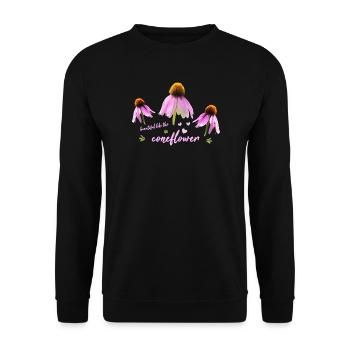 Coneflower Sonnenhut - Unisex Pullover - Schwarz - Vorne - Alina (178cm) & Michal (187cm)