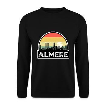 Almere Niederlande Flagge Skyline Reisesouvenir - Unisex Pullover - Schwarz - Vorne - Alina (178cm) & Michal (187cm)