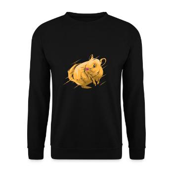Verspieltes Chinchilla Sandbad - Unisex Pullover - Schwarz - Vorne - Alina (178cm) & Michal (187cm)