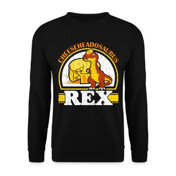 Cheeseheadosaurus Rex Paläontologe Dinosaurier Din - Unisex Pullover - Schwarz - Vorne - Alina (178cm) & Michal (187cm)