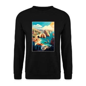 Cabo Sans Lucas Dekoration Mexiko Reiseposter - Unisex Pullover - Schwarz - Vorne - Alina (178cm) & Michal (187cm)