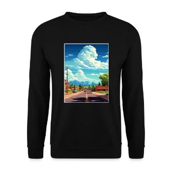 Hurrikan Utah Vintage Reiseposter WPA Souvenir - Unisex Pullover - Schwarz - Vorne - Alina (178cm) & Michal (187cm)