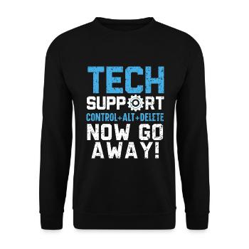 Tech Support Was haben Sie jetzt kaputt gemacht? - Unisex Pullover - Schwarz - Vorne - Alina (178cm) & Michal (187cm)